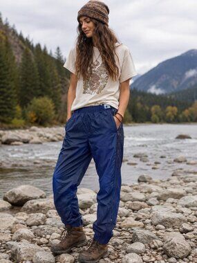 MEC Rain Pants  Ladies Small | Navy Waterproof Zip Leg Hiking Outdoor Camping